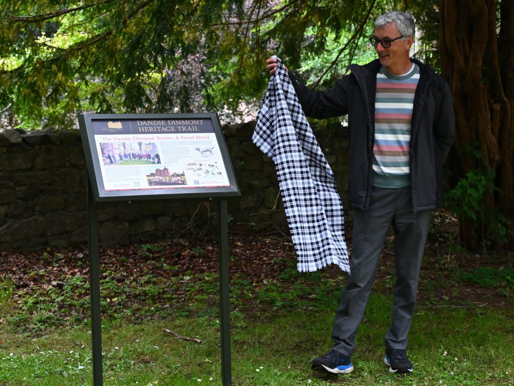 Unveiling of the 6th and penultimate Dandie Dinmont Heritage Trail board